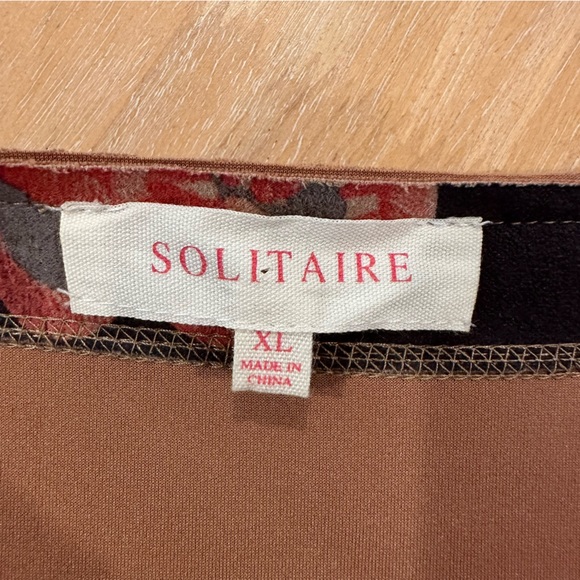 Solitaire Anthropologie Gray Floral Faux Suede Open Front Duster Jacket XL - Picture 11 of 15